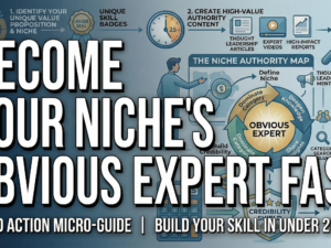 Become your niche's obvious expert with this quick micro-course — identify your unique value proposition, create authority content, and measure influence using the Niche Authority Map in 25 minutes.