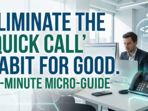 Eliminate the quick call habit micro-course — replace unnecessary meetings with O-A-C asynchronous messaging, follow the 6-hour offline rule, and use a 5Ws update checklist in 25 minutes.