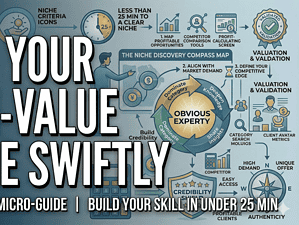 An infographic illustrating steps to identify and build a high-value niche quickly for professional.