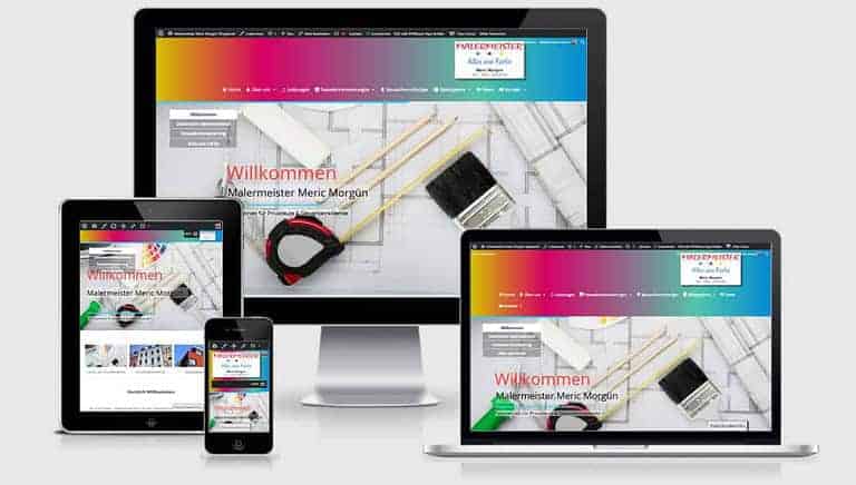 Malermeister WordPress Webdesign mit Responsiv für mobile Benutzerfreudlichkeit