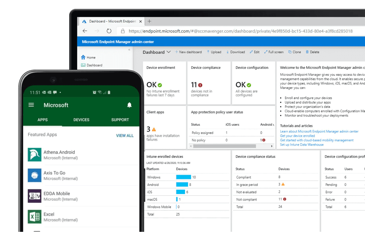 Microsoft-Endpoint Pantalla de Microsoft Endpoint