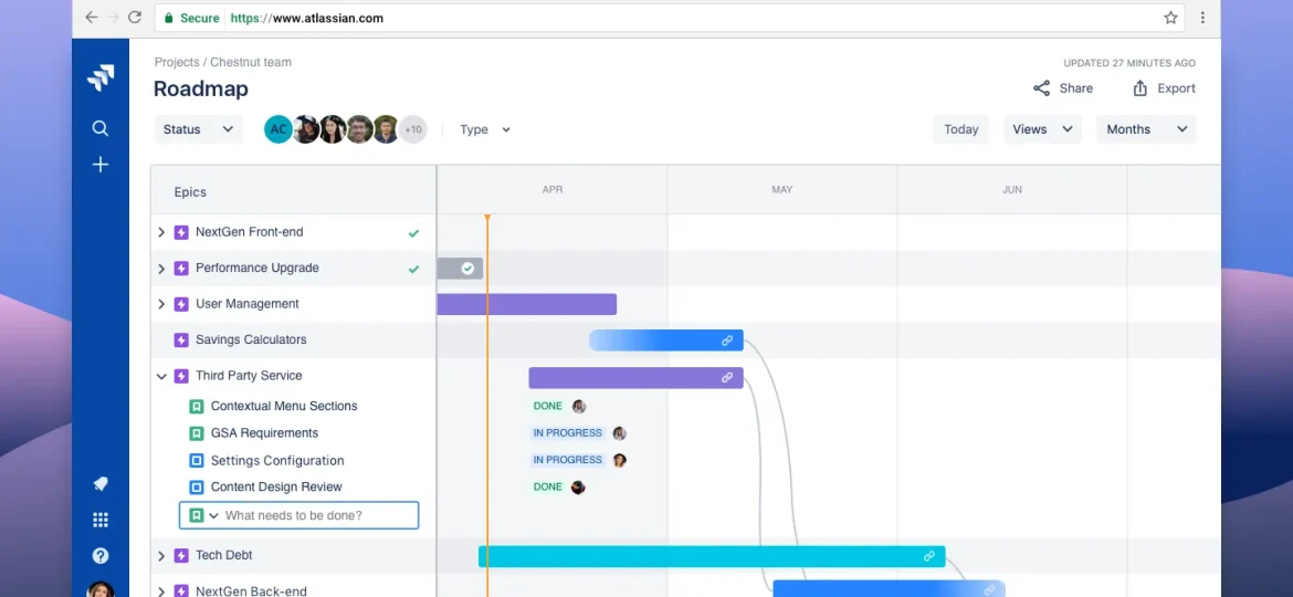 Pantalla de Jira Roadmaps