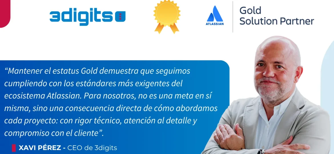 3digits consolida su posición como Gold Solution Partner de Atlassian