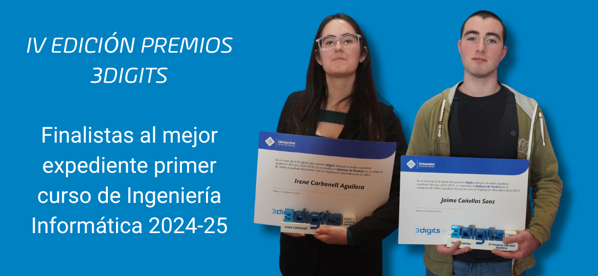 Dos talentos premiados: Jaume e Irene, protagonistas de la IV edición de los Premios 3digits en la UIB
