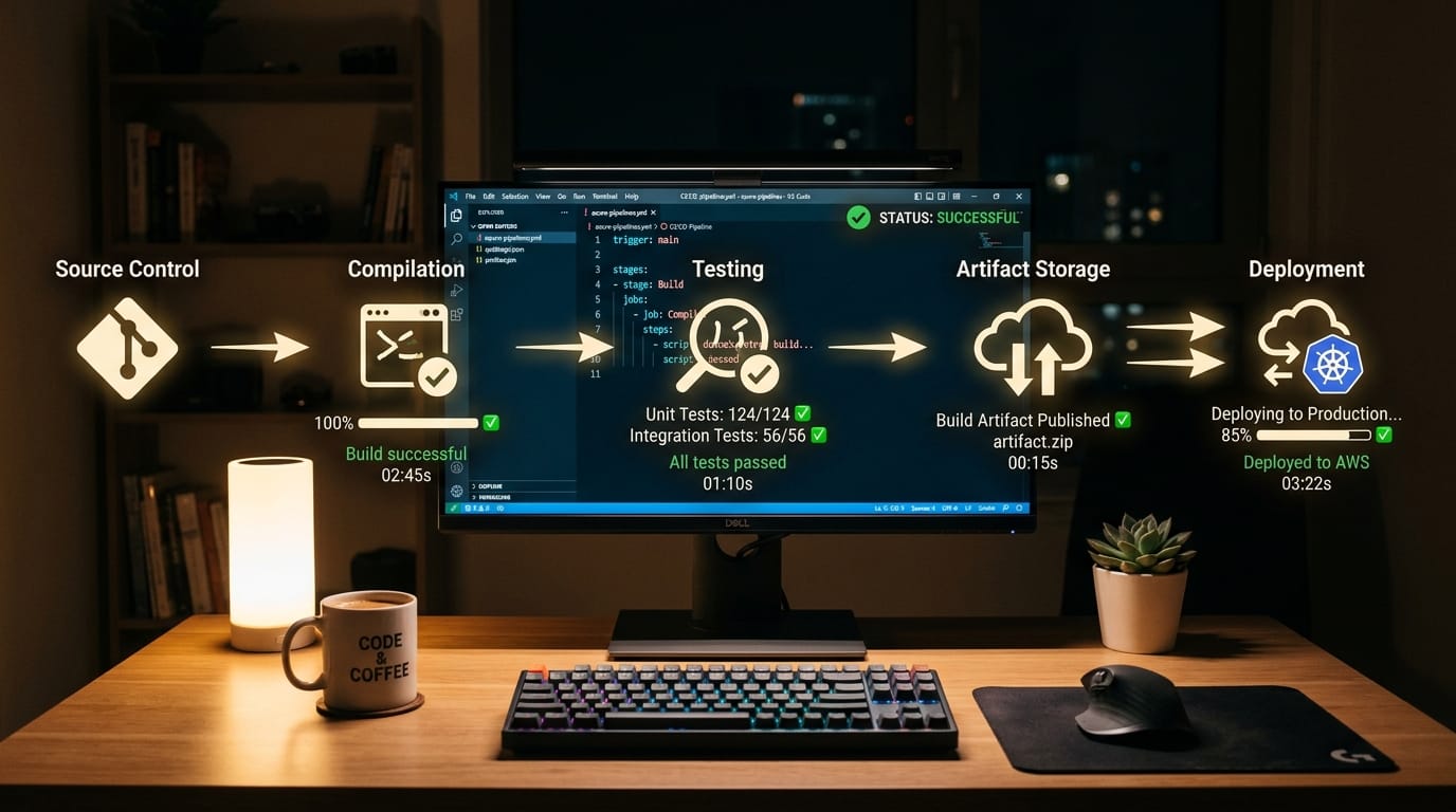 Un pipeline típico en CI/CD Bitbucket ejecuta validación de código, pruebas unitarias y despliegue automático en minutos, reduciendo intervención manual y errores humanos. Un pipeline típico en Bitbucket ejecuta validación de código, pruebas unitarias y despliegue automático en minutos, reduciendo intervención manual y errores humanos.