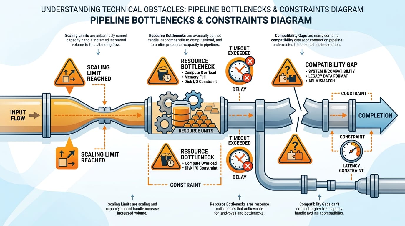 Bitbucket Pipelines tiene límites en concurrencia de runners, almacenamiento de artefactos y configuración de entornos complejos que requieren workarounds en proyectos grandes. Bitbucket Pipelines tiene límites en concurrencia de runners, almacenamiento de artefactos y configuración de entornos complejos que requieren workarounds en proyectos grandes.