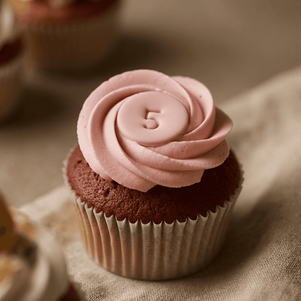 Grote cupcake met cijfer roze