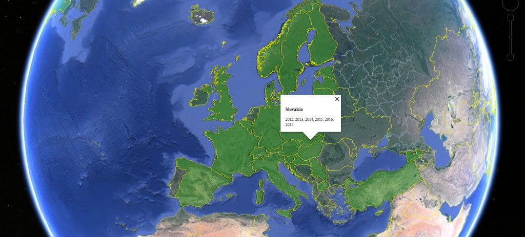 Google Earth, Visited Countries Map