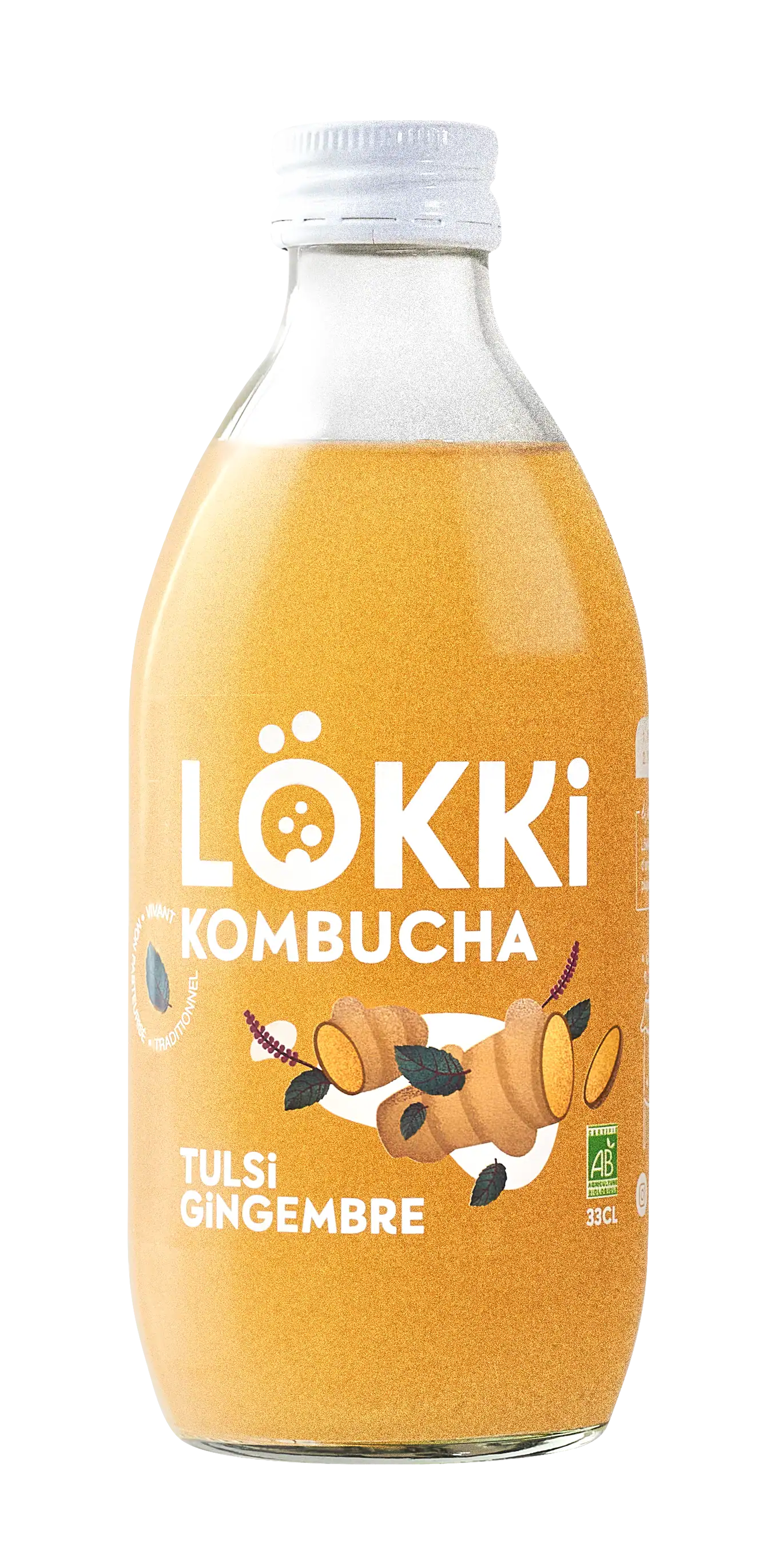Lokki Kombucha Packaging Design Tulsi Gingembre