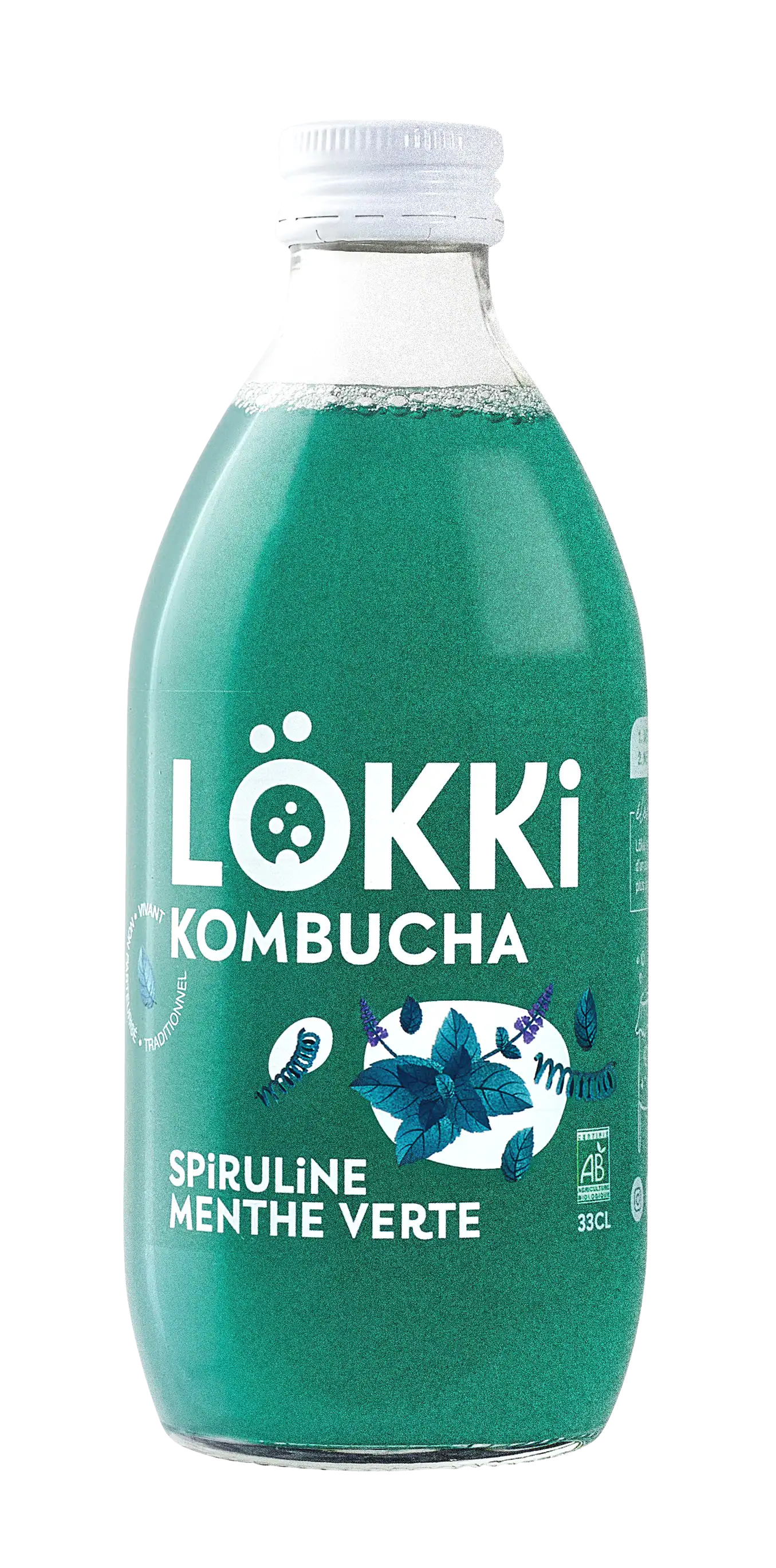 Lokki Kombucha Packaging Design Spiruline Menthe