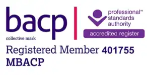 CH Counselling registered member badge with BACP accreditation logo.