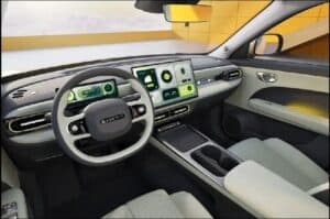 interior Chery QQ3 EV mobil listrik