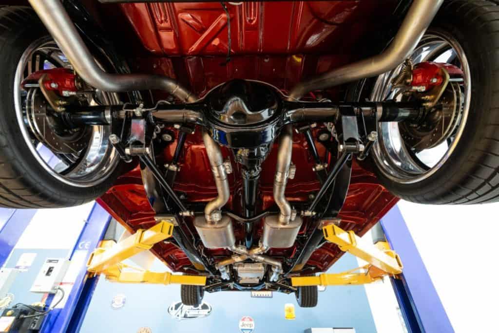 underside of the 1957 Chevrolet Bel Air Restomod
