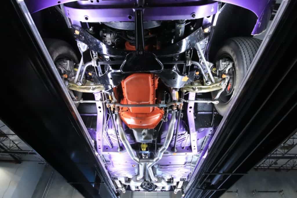 underside of the 1970 PLYMOUTH CUDA HEMI RESTOMOD