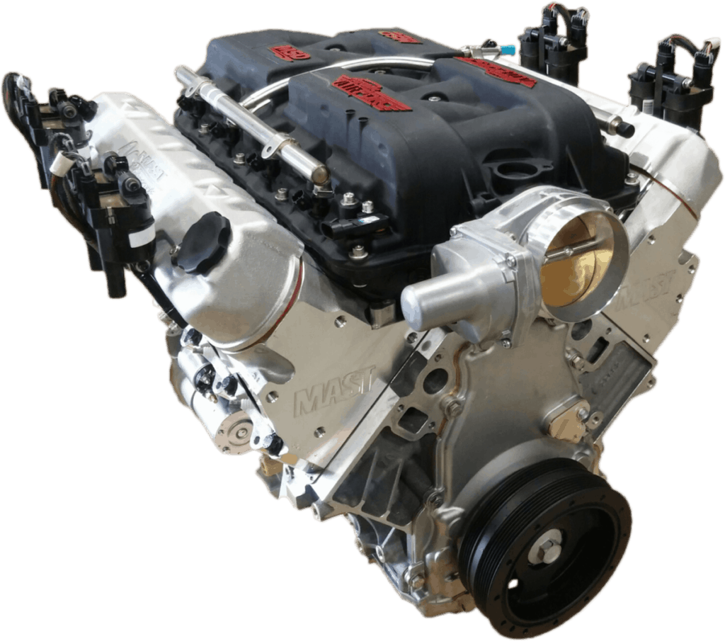 This is a picture of a mast motorsports high performance crate engine used in a ls engine swap