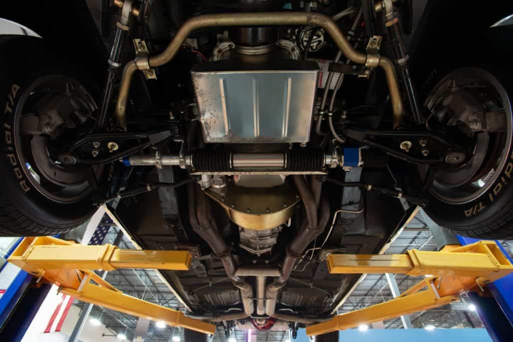 underside of the 1965 Ford Mustang GT350 Restomod