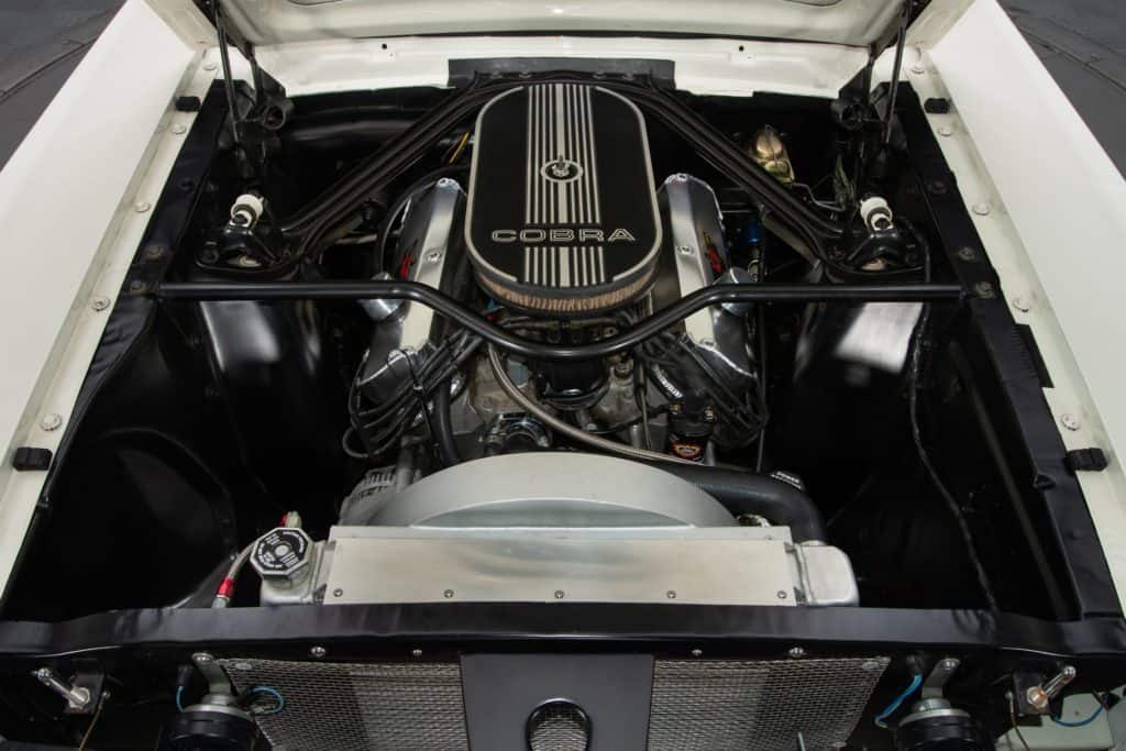 engine in the 1965 Ford Mustang GT350 Restomod