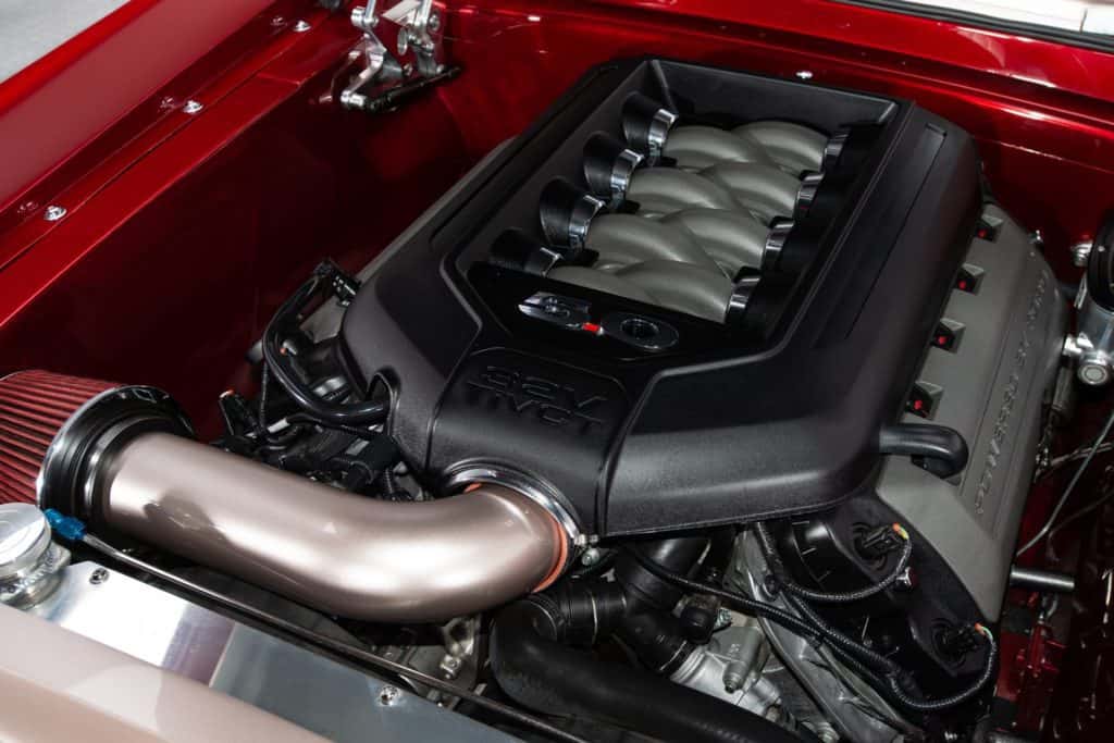 coyote engine in the 1968 Ford Mustang Restomod