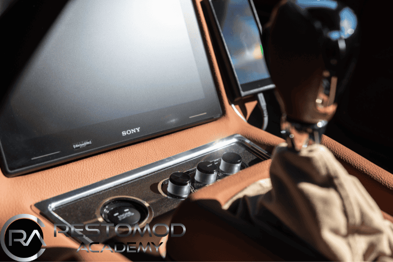 Picture of air conditioning controls from one of the best restomod shops