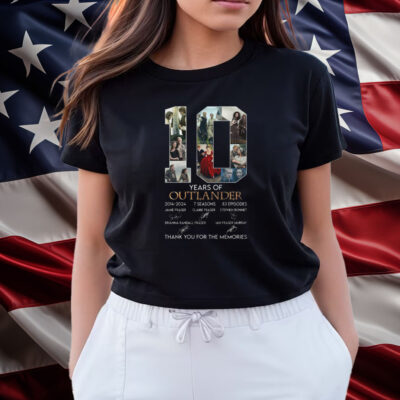 10 Years Of 2014-2024 7 Seasons 83 Episodes Outlander Thank You For The Memories Shirts