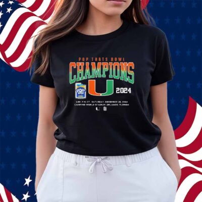 Miami Hurricanes Pop Tarts Bowl Champion 2024 Camping World Stadium Orlando Florida Shirt