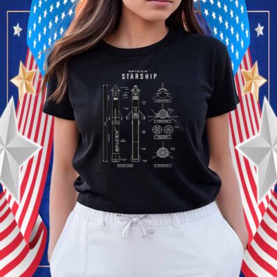 SpaceX Starship Schematic Blueprint Shirt
