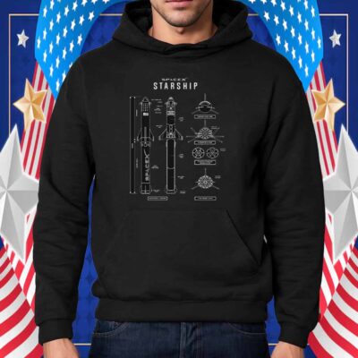 SpaceX Starship Schematic Blueprint Shirt