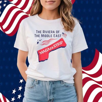 Gaza Strip Trump MAGAZA Strip American Flag USA MAGA-za Map Shirt