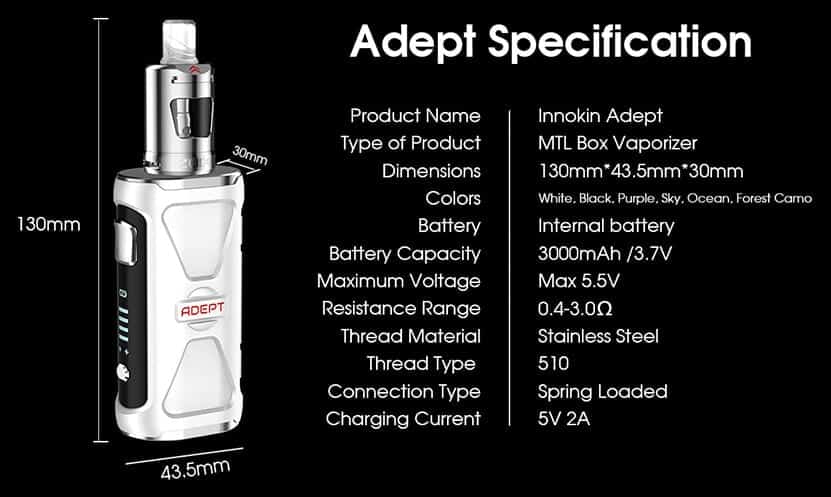 Innokin adept kit with zlide tank innokin adept kit $29. 66