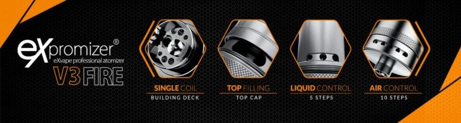 Expromizer v3 fire mtl rta tank expromizer v3 fire mtl rta $7. 99