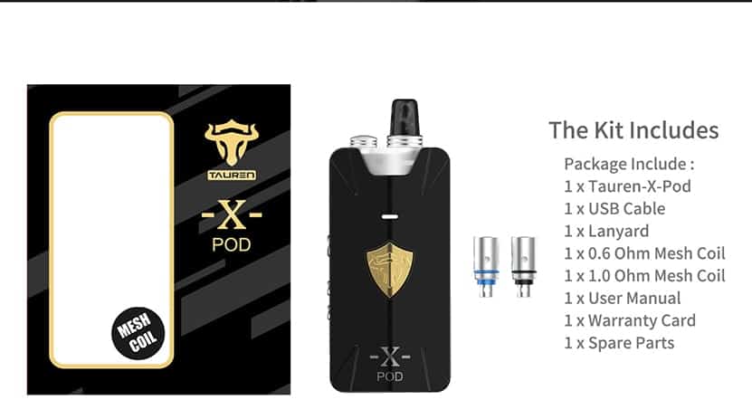 Thc tauren x pod mesh coil kit thunderhead creations tauren x pod kit $31. 70