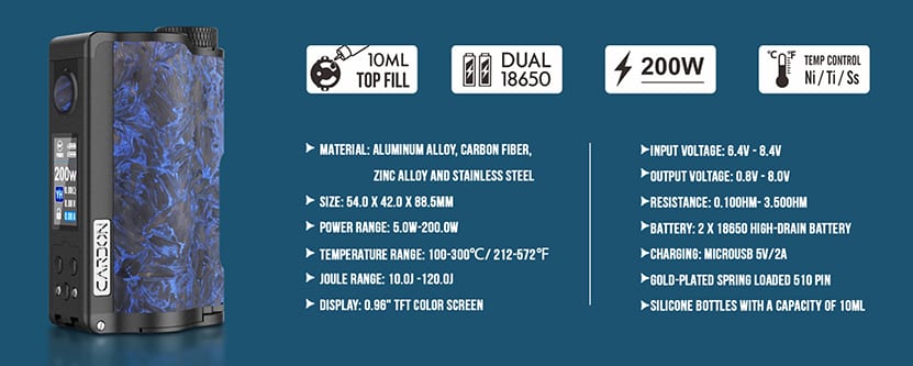 Topside dual carbon dovpo topside dual carbon squonk mod $108. 99