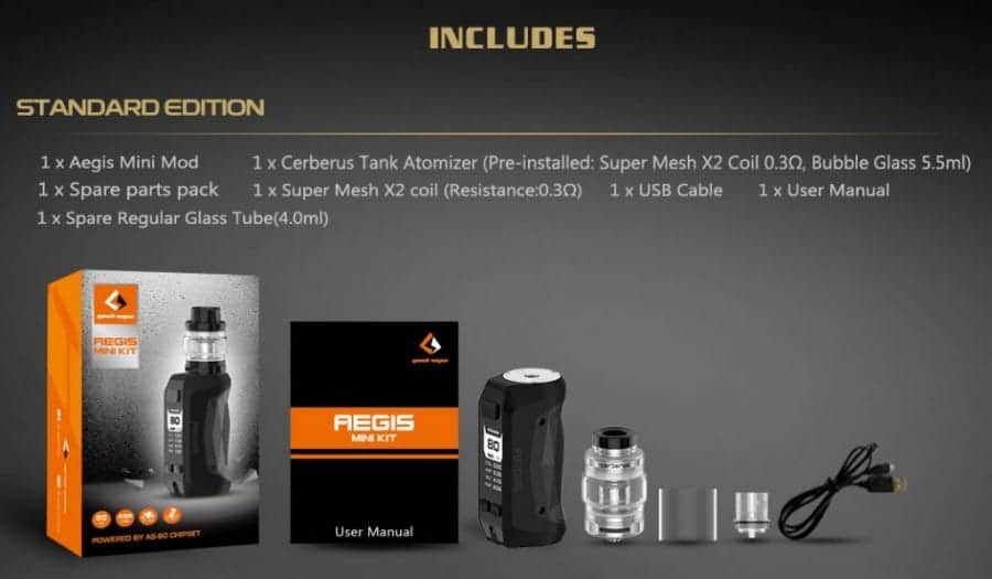 Geekvape aegis mini kit packaging scaled geekvape aegis mini mod $26. 56 | kit $40. 45