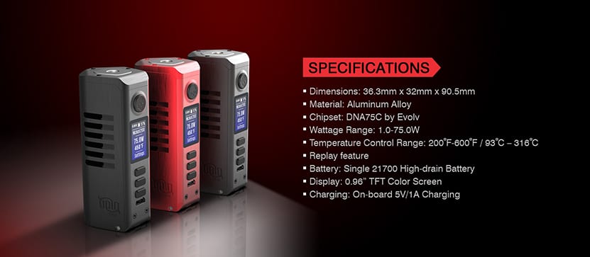 Dovpo odin mini dna75c mod dovpo odin mini dna75c box mod $98. 99