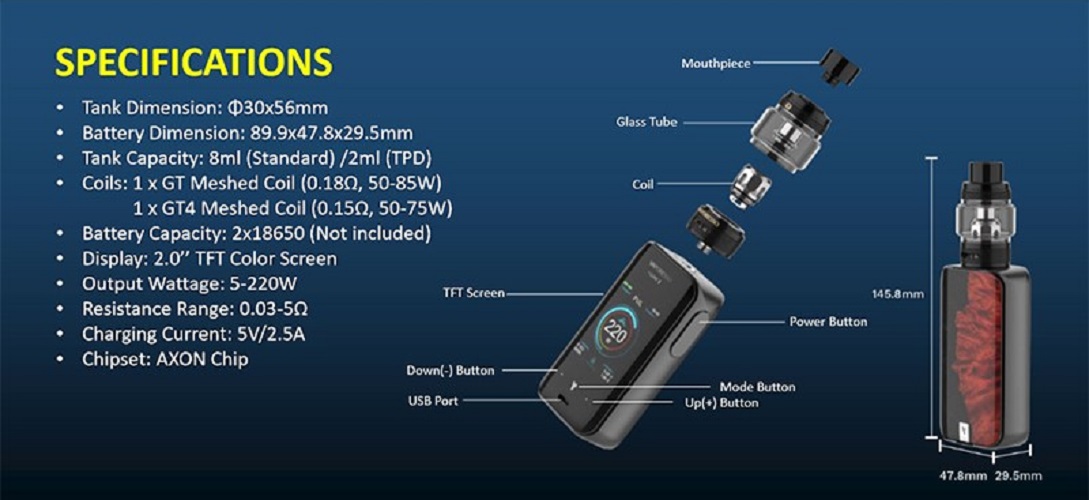 Vaporesso luxe 2 starter kit vaporesso luxe 2 mod $41. 99 | 220w starter kit $52. 49 (usa)