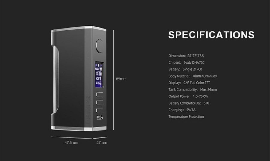 Zq essent dna75c box mod zq essent dna75c mod $66. 99