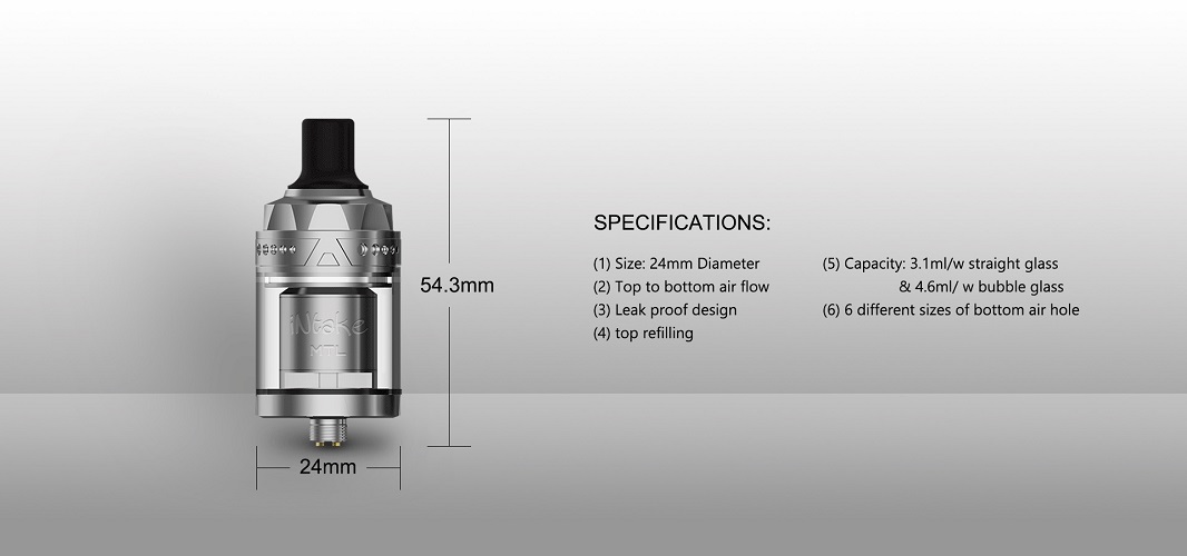 Augvape intake mtl 24mm rta augvape intake mtl rta $26. 60 + fs