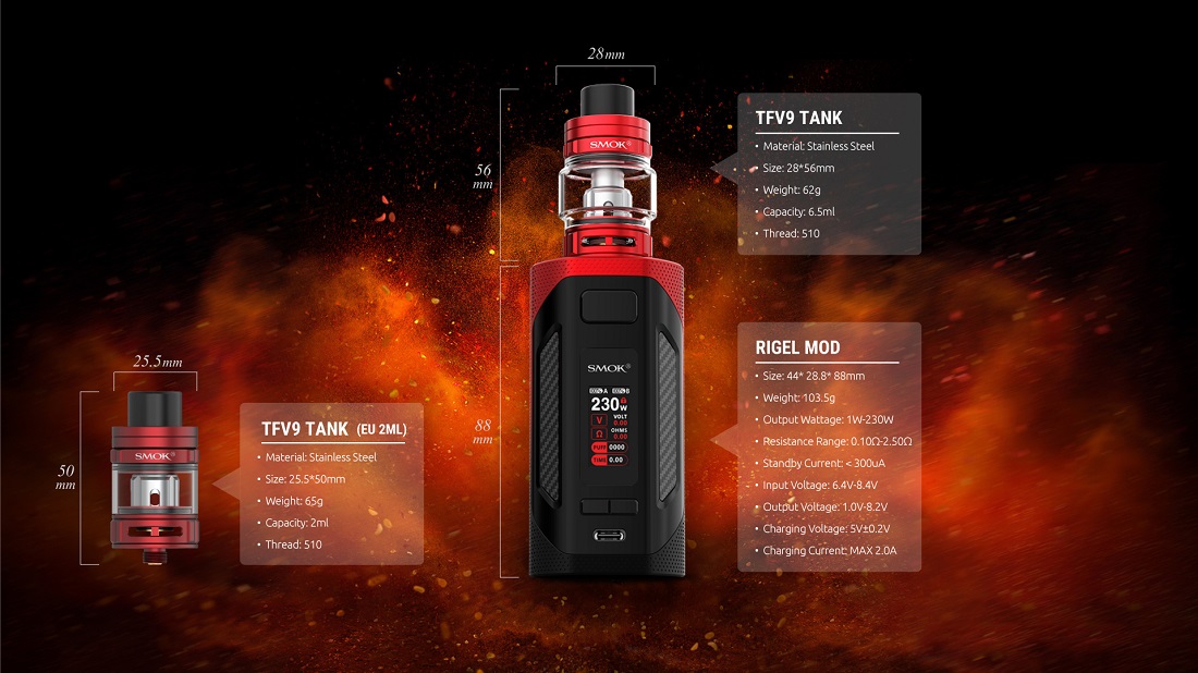 Smok rigel kit smok rigel mod $20. 49 | 230w starter kit $30. 99