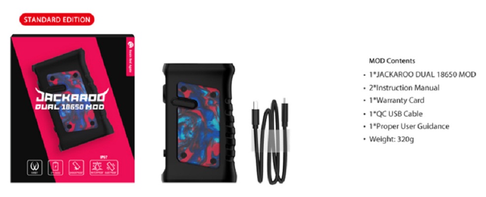 Vandy vape jackaroo dual 188w box mod vandy vape jackaroo dual mod $49. 99