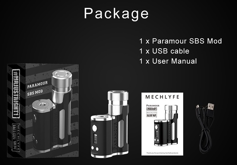 Mechlyfe paramour sbs box mod mechlyfe paramour sbs mod $65. 99