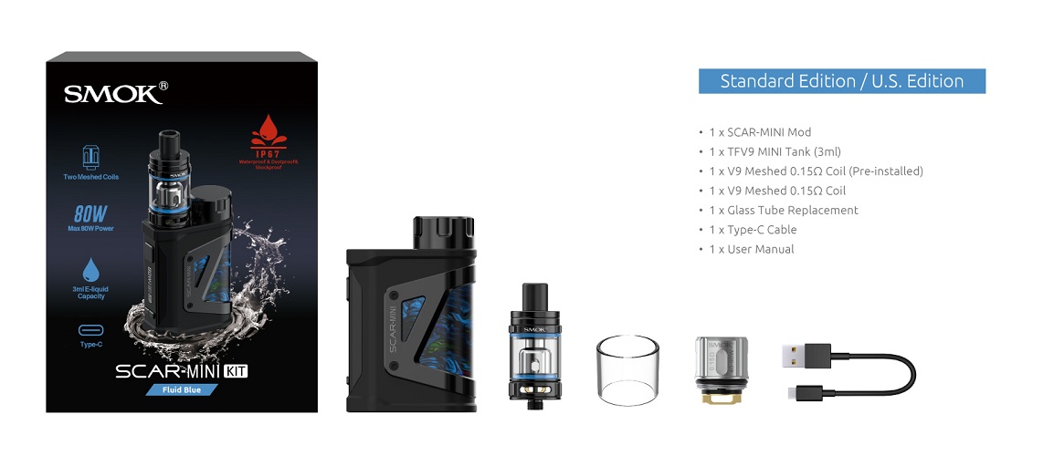 Smok scar mini starter kit smok scar-mini mod $32. 99 | 80w kit $34. 99