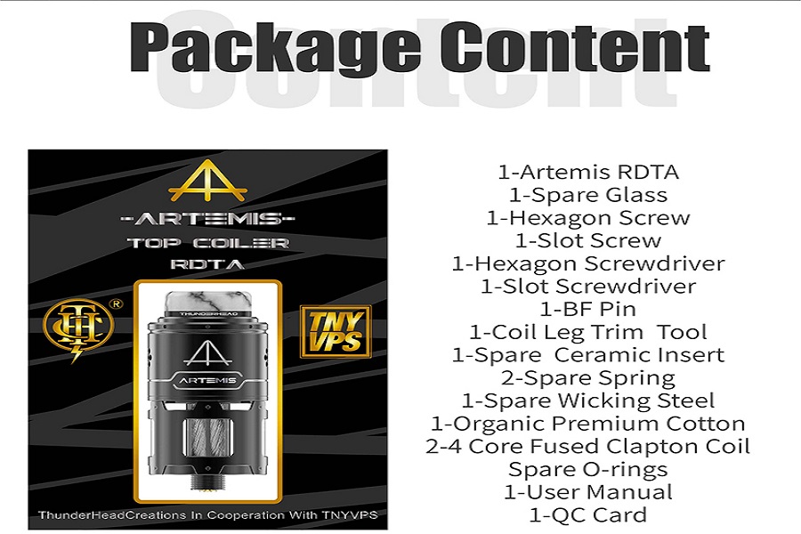 Thc artemis rdta thunderhead creations artemis rdta $31. 99