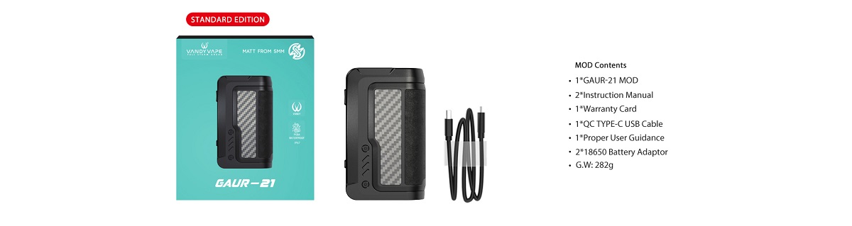 Vandy vape guar 21 vape mod vandy vape gaur-21 mod $34. 79