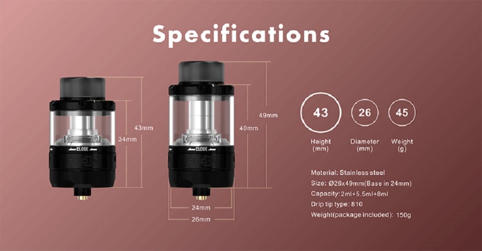 Damn vape doom x mesh rta damn vape doom x rta $23. 48