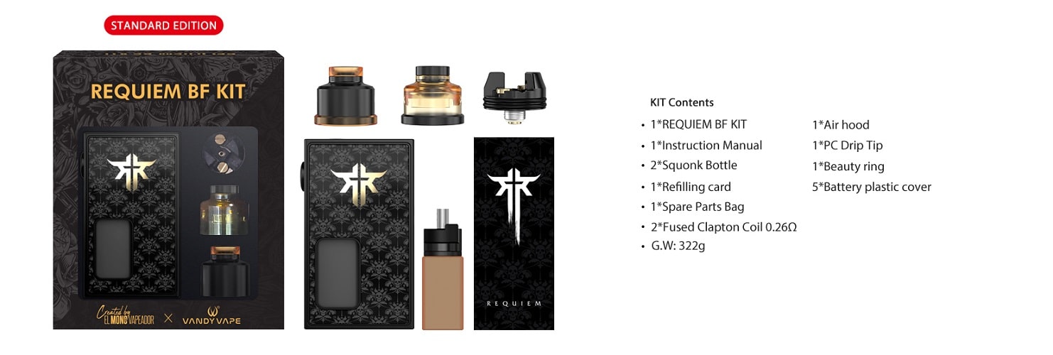 Vandy vape requiem bf kit vandy vape requiem squonk kit $37. 49 (usa)