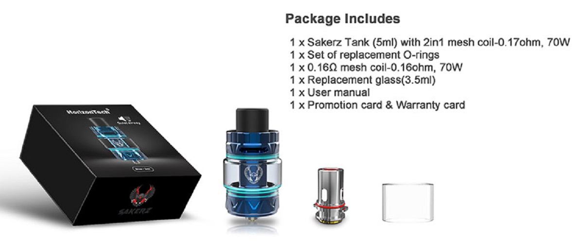 Horizon sakerz sub ohm tank horizon sakerz tank $15. 69