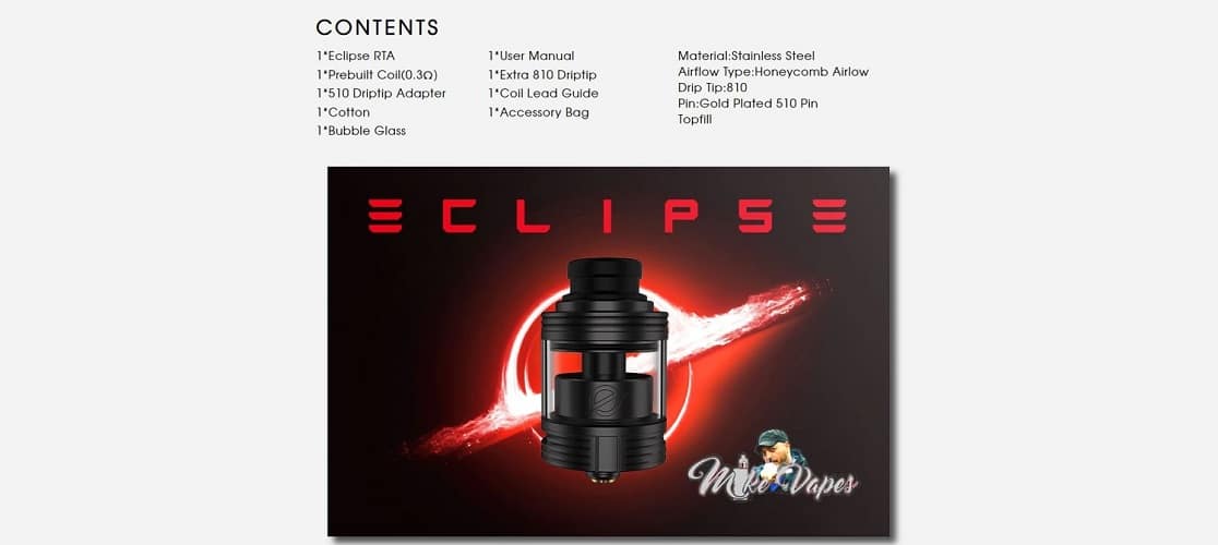 Yachtvape eclipse 24mm rta yachtvape eclipse rta $33. 99