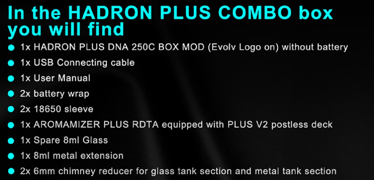 Steam crave hadron plus dna250c combo starter kit steam crave hadron plus dna250c $129. 99 | combo kit $166. 99