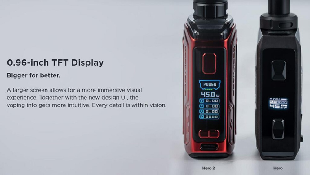 Geekvape aegis hero 2 pod kit geekvape h45 (aegis hero 2) pod mod kit $24. 99