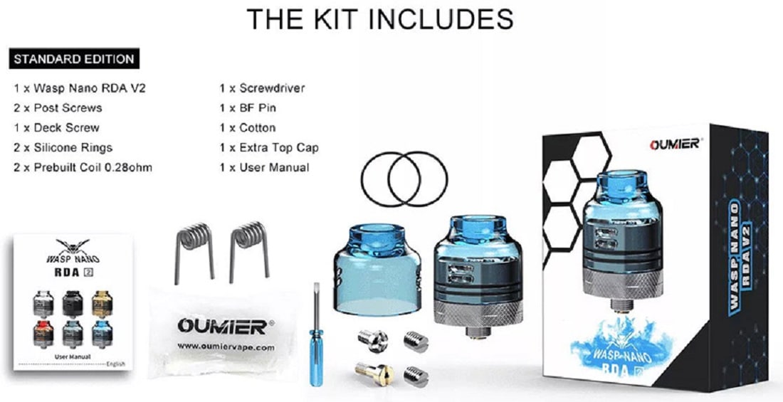 Oumier wasp nano rda v2 24mm oumier wasp nano rda v2 $11. 99